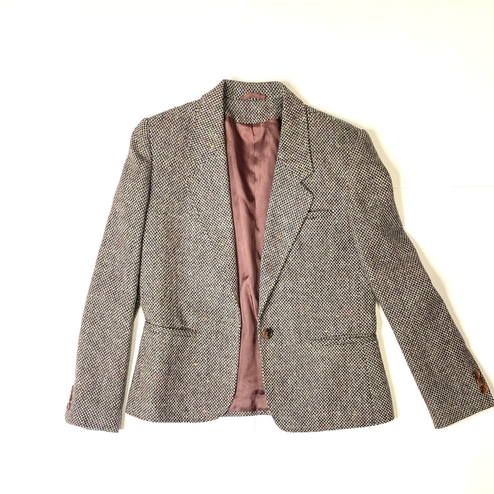 Vintage Silver Unicorn Wool Tweed Blazer